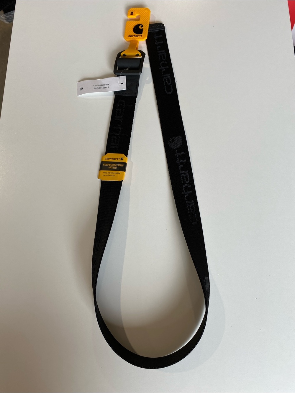 Carhartt Black Logo Webbing Belt. NWT. Size M